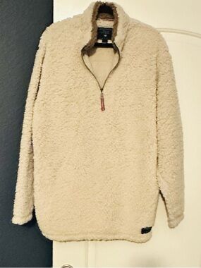 Southern Marsh Cream Sherpa Quarter-Zip Pullover